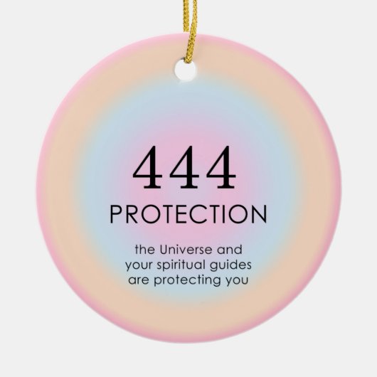 Moderne Aura Angel Numerologie 444 Keramik Ornament (Vorne)