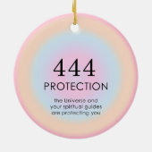 Moderne Aura Angel Numerologie 444 Keramik Ornament (Hinten)
