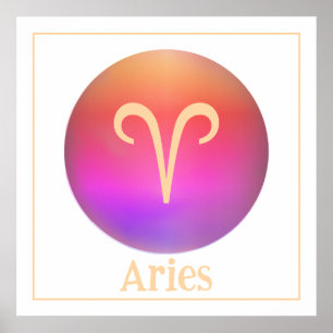 Moderne Aura Aries Zodiac Poster