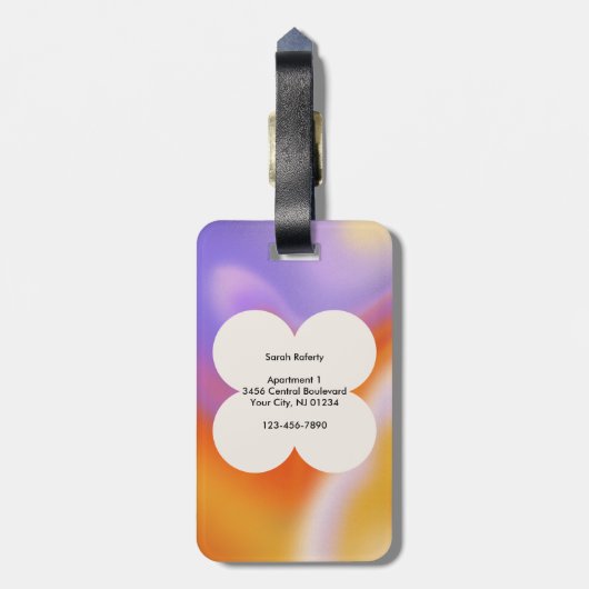 Moderne Aura farbige Gradiententypografie Gepäckanhänger (Rückseite vertikal)