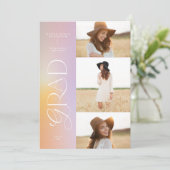 Moderne Aura pink farbige Typografie Multi-Foto (Stehend Vorderseite)