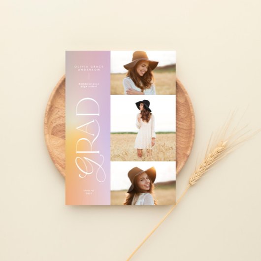Moderne Aura pink farbige Typografie Multi-Foto