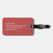 Moderne Aurora-rotes Zickzack Muster mit Monogramm Gepäckanhänger (Rückseite horizontal)