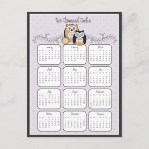 Moderne Ausgaben 2012 Kalender Postkarte