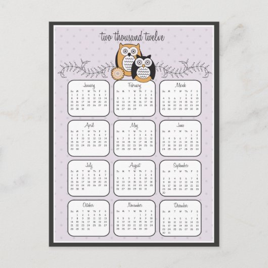 Moderne Ausgaben 2012 Kalender Postkarte (Vorderseite)