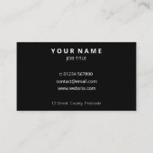 Moderne, ausgeklügelte Schwarze Front Visitenkarte (Rückseite)