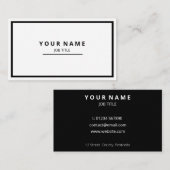 Moderne, ausgeklügelte Schwarze Front Visitenkarte (Vorne/Hinten)