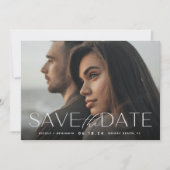 Moderne Aussage | Horizontales Foto Save The Date (Vorderseite)