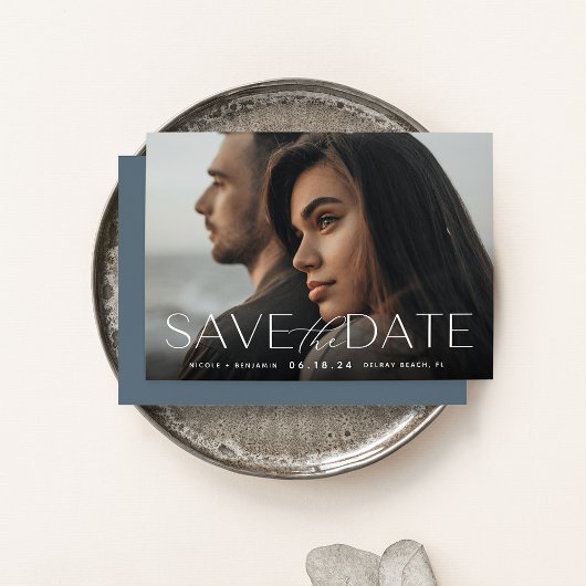 Moderne Aussage | Horizontales Foto Save The Date