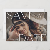 Moderne Aussage | Horizontales Foto Save The Date (Vorderseite)