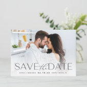 Moderne Aussage | Horizontales Foto Save The Date (Stehend Vorderseite)