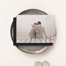 Moderne Aussage | Horizontales Foto Save the Date