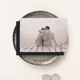 Moderne Aussage | Horizontales Foto Save the Date Folieneinladung