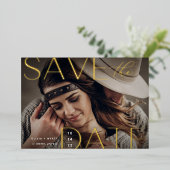 Moderne Aussage | Horizontales Foto Save the Date Folieneinladung (Stehend vorne)