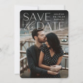 Moderne Aussage | Vertikales Foto Save The Date (Vorderseite)