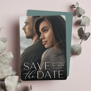 Moderne Aussage Vertikales Foto Save The Date