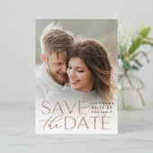 Moderne Aussage | Vertikales Foto Save the Date Folieneinladung (Stehend vorne)