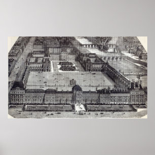 Moderne Aussicht auf die Tuilerien und den Louvre Poster