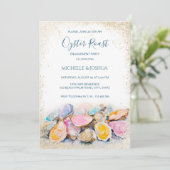 Moderne Austernhütte im Pastellküstenstil Einladung (Stehend Vorderseite)