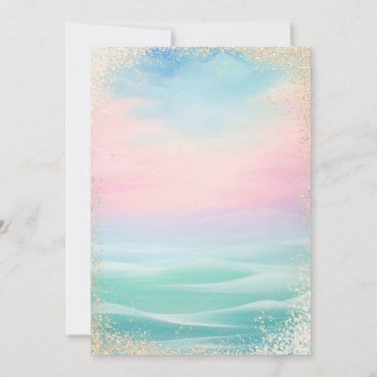 Moderne Austernhütte im Pastellküstenstil Einladung (Rückseite)