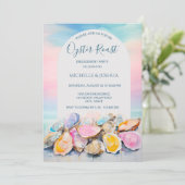Moderne Austernhütte im Pastellküstenstil Einladung (Stehend Vorderseite)