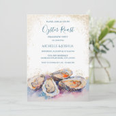 Moderne Austernhütte im Pastellküstenstil Einladung (Stehend Vorderseite)