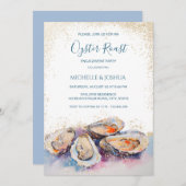 Moderne Austernhütte im Pastellküstenstil Einladung (Vorne/Hinten)