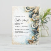 Moderne Austernhütte im Pastellküstenstil Einladung (Stehend Vorderseite)