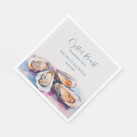 Moderne Austernhütte im Pastellküstenstil Serviette (Ecke)