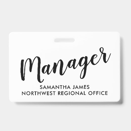 Moderne Ausweisplakette für Manager Ausweis (Vorderseite)