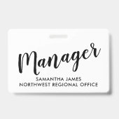 Moderne Ausweisplakette für Manager Ausweis (Rückseite)