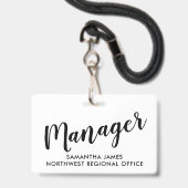 Moderne Ausweisplakette für Manager Ausweis (Rückseite mit Lanyard)