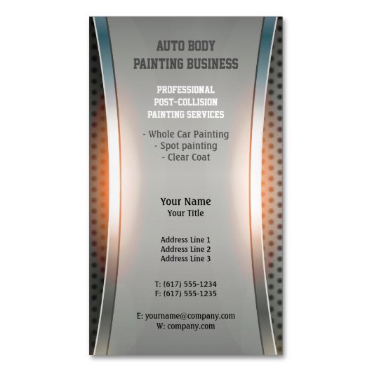 Moderne Auto-Body-Malerei | BERUFLICH Magnetische Visitenkarte (Vorderseite Vertikal)