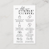 Moderne Auto-Hanging Diffuser Care Instruktionen Visitenkarte (Vorderseite)