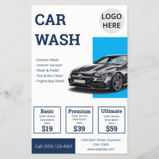 Moderne Autodetailing Blue-Geschäftsförderung Flyer