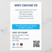 Moderne Autodetailing Blue-Geschäftsförderung Flyer (Hinten)