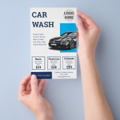 Moderne Autodetailing Blue-Geschäftsförderung Flyer (Handgriff)