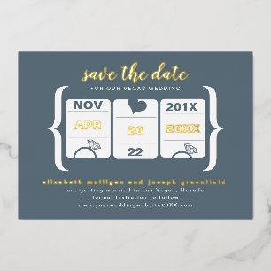 Moderne Automaten-Hochzeit Save the Date Folieneinladung