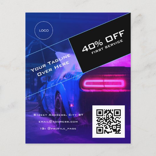 Moderne Automobilreinigung Flyer (Hinten)