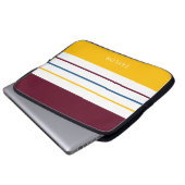 Moderne autonale Streifen mit Namen Laptopschutzhülle (Vorne Knopf)