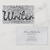 Moderne Autoren von Schwarz-Weiß-Word-Cloud Visitenkarte (Vorne/Hinten)