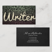 Moderne Autoren von Schwarz-Weiß-Word-Cloud Visitenkarte (Vorne/Hinten)