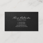 Moderne Autoren von Schwarz-Weiß-Word-Cloud Visitenkarte (Rückseite)