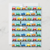 Moderne Autos Kinderdusche Einladung (Rückseite)