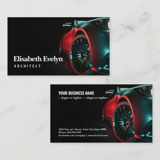 Moderne Autos sind im Studio. Visitenkarte (Vorne/Hinten)