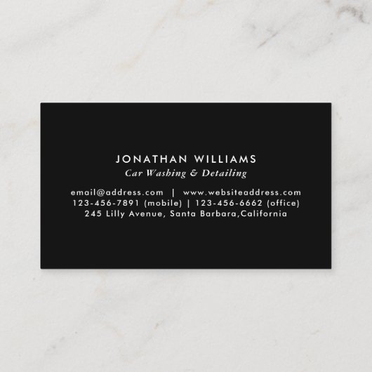 Moderne Autowasch & Auto im Detail Visitenkarte (Rückseite)