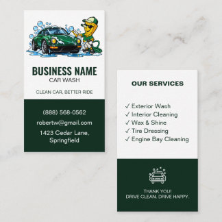 Moderne Autowaschanlage Auto-Detailing-Dienstleist Visitenkarte