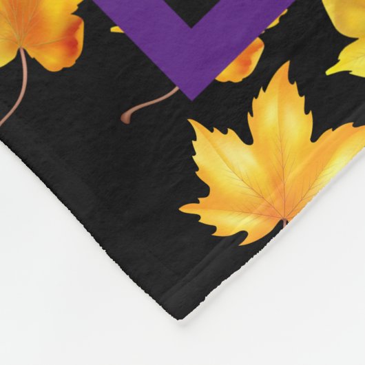 Moderne Autumn Pumpkin Blätter Fleecedecke (Ecke)