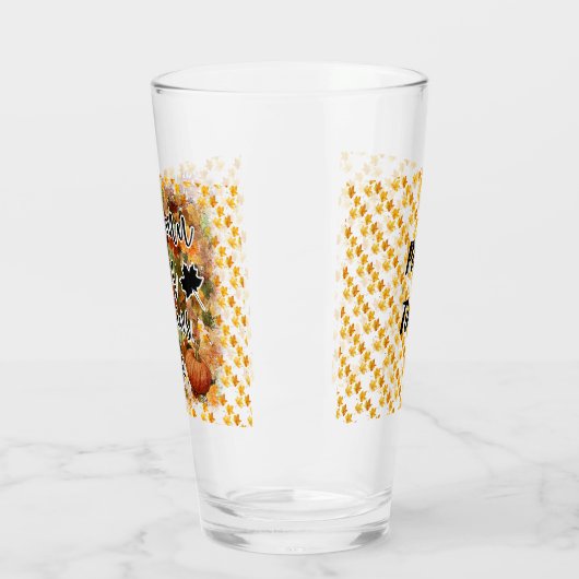 Moderne Autumn Pumpkin Blätter Glas (Links)