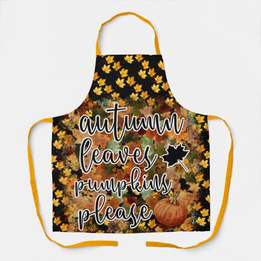 Moderne Autumn Pumpkin Blätter Schürze (Vorderseite)